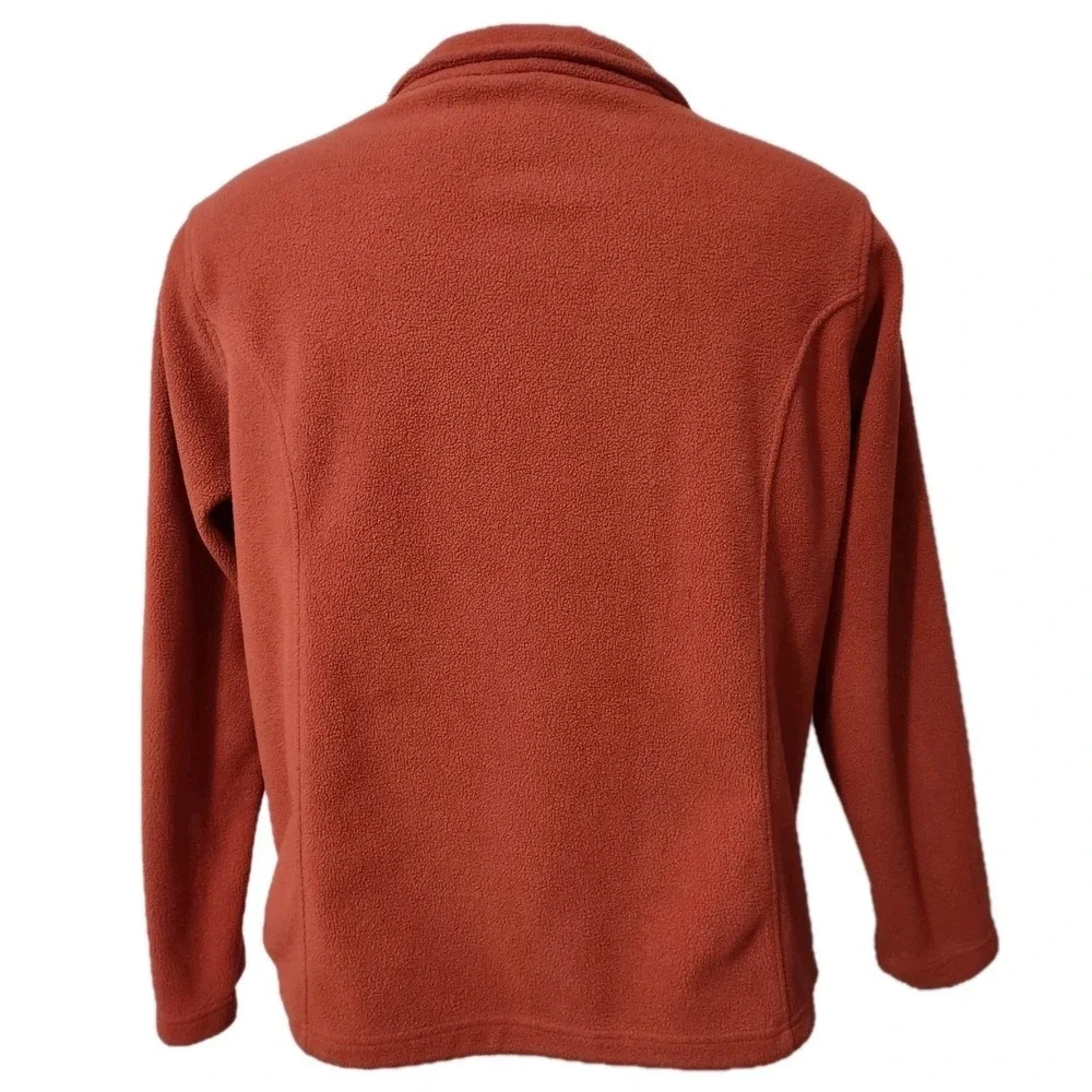 Cabelas Fleece Jacket 2XL Mens Gorp Cabin Core Orange Full Zip Mock Neck Coat